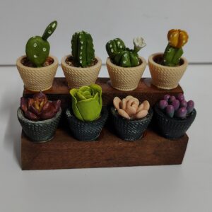 Miniature Succulent & Cactus Decor (Set of 8)